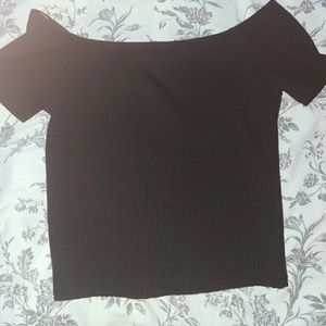 black over shoulder shirt